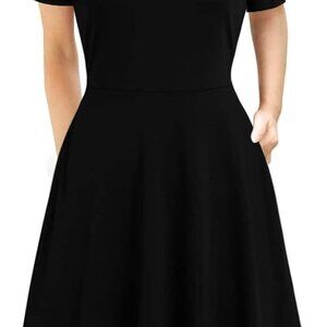 Women's Elegant Knee Length Dresses Vintage 50s Office Casual Floral Print Work